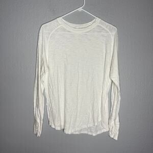 Zella crew neck white Long Sleeve Size Small